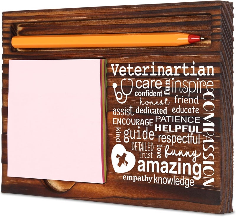 TRCENDE Thank You Veterinarian Gifts for Women, Vet Tech Veterinary Appreciation Day, Vet Teach Gifts Idea, Christmas Birthday Gifts for Veterinarians,Retro Self-Stick Note Pad Holders XB462 - Image 1